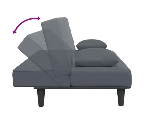 Divdaļīgs Dīvānu Komplekts Ar Spilveniem, Tumši Pelēks Samts Vidaxl