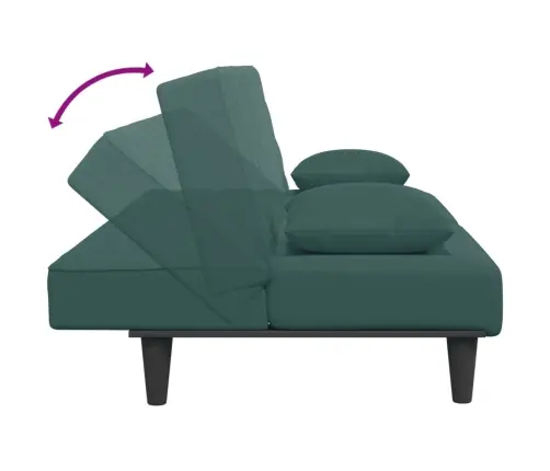 Divdaļīgs Dīvānu Komplekts Ar Spilveniem, Tumši Zaļš Samts Vidaxl