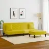 2-Osaline Diivanikomplekt Patjadega, Kollane, Samet