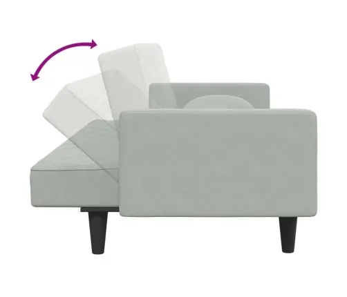 Sofos Komplektas Su Pagalvėmis, 2 Dalių, Pilkas, Aksomas