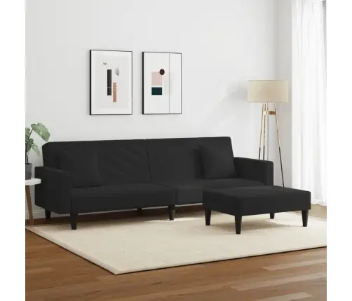 Divdaļīgs Dīvānu Komplekts Ar Spilveniem, Melns Samts Vidaxl