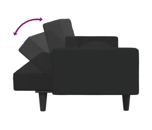 Divdaļīgs Dīvānu Komplekts Ar Spilveniem, Melns Samts Vidaxl