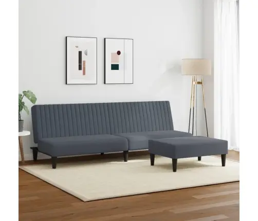 Divdaļīgs Dīvānu Komplekts, Tumši Pelēks Samts Vidaxl