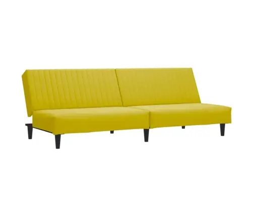Sofos Komplektas, 2 Dalių, Geltonos Spalvos, Aksomas