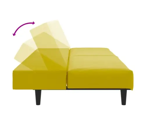 Sofos Komplektas, 2 Dalių, Geltonos Spalvos, Aksomas