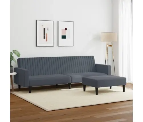 Divdaļīgs Dīvānu Komplekts, Tumši Pelēks Samts Vidaxl