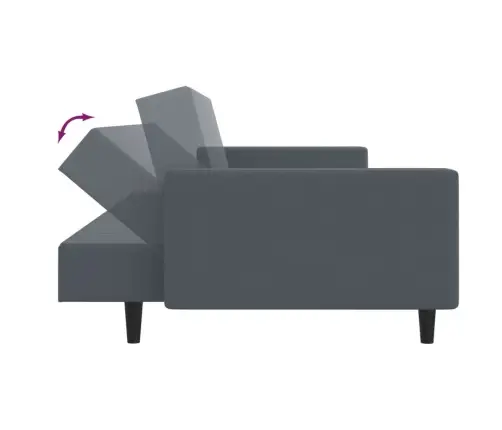 Divdaļīgs Dīvānu Komplekts, Tumši Pelēks Samts Vidaxl