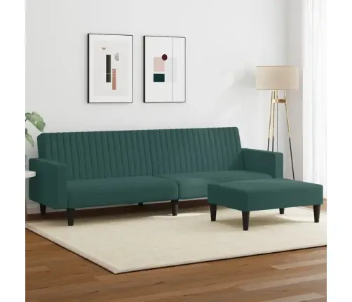 Divdaļīgs Dīvānu Komplekts, Tumši Zaļš Samts Vidaxl