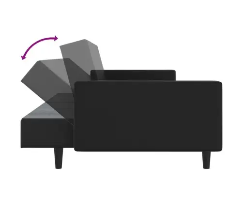 Sofos Komplektas, 2 Dalių, Juodos Spalvos, Dirbtinė Oda