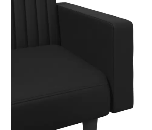 Sofos Komplektas, 2 Dalių, Juodos Spalvos, Dirbtinė Oda