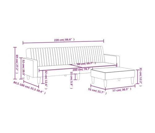 Sofos Komplektas, 2 Dalių, Juodos Spalvos, Dirbtinė Oda