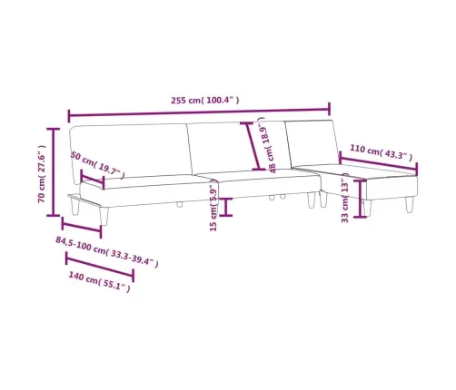 Divdaļīgs Dīvānu Komplekts, Gaiši Pelēks Audums Vidaxl