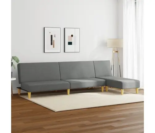 Divdaļīgs Dīvānu Komplekts, Tumši Pelēks Audums Vidaxl