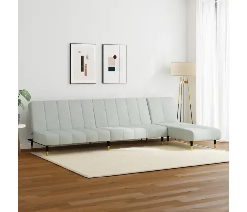 Divdaļīgs Dīvānu Komplekts, Gaiši Pelēks Samts Vidaxl