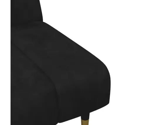 Sofos Komplektas, 2 Dalių, Juodos Spalvos, Aksomas