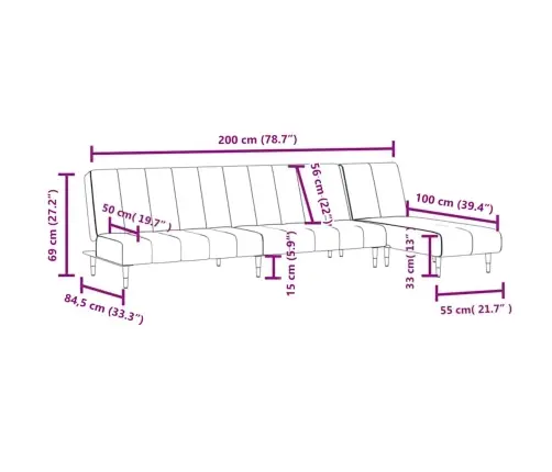 Divdaļīgs Dīvānu Komplekts, Dzeltens Samts Vidaxl
