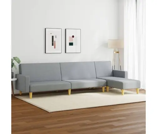 Divdaļīgs Dīvānu Komplekts, Gaiši Pelēks Audums Vidaxl