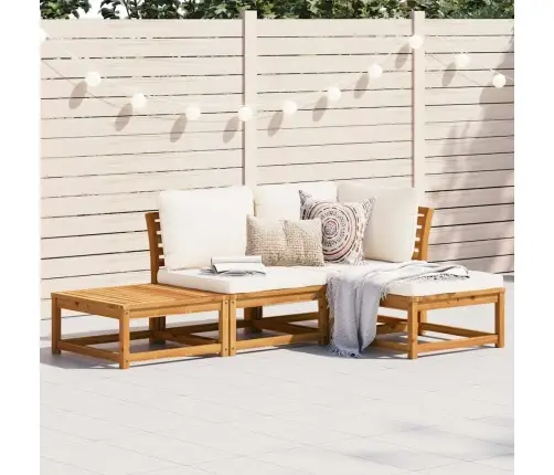 4-Osaline Aiamööbli Komplekt Koos Patjadega, Akaatsiapuit