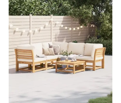 6-Osaline Aiamööbli Komplekt Patjadega, Akaatsiapuit