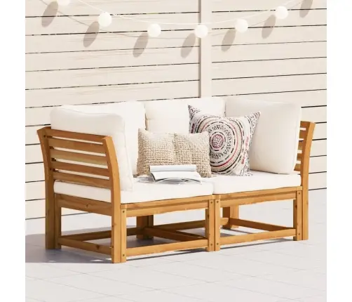 Divvietīgs Dārza Dīvāns Ar Matračiem, Akācijas Masīvkoks Vidaxl