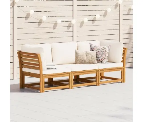 3-Osaline Aiamööbli Komplekt Patjadega, Akaatsiapuit Vidaxl