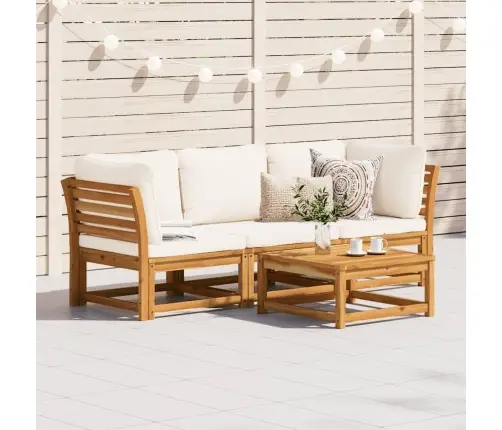 3-Osaline Aiamööbli Komplekt Patjadega, Akaatsiapuit Vidaxl