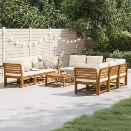 9-Daļīgs Dārza Atpūtas Mēbeļu Komplekts Ar Matračiem, Akācija Vidaxl