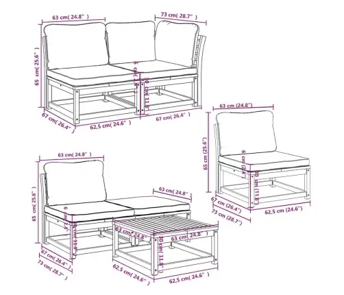Sodo Komplektas Su Pagalvėlėmis, 8 Dalių, Akacijos Masyvas
