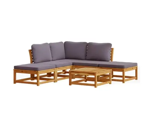 6-Daļīgs Dārza Atpūtas Mēbeļu Komplekts Ar Matračiem, Akācija Vidaxl