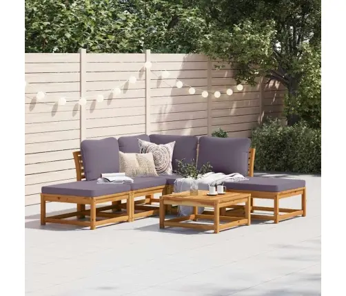 6-Daļīgs Dārza Atpūtas Mēbeļu Komplekts Ar Matračiem, Akācija Vidaxl