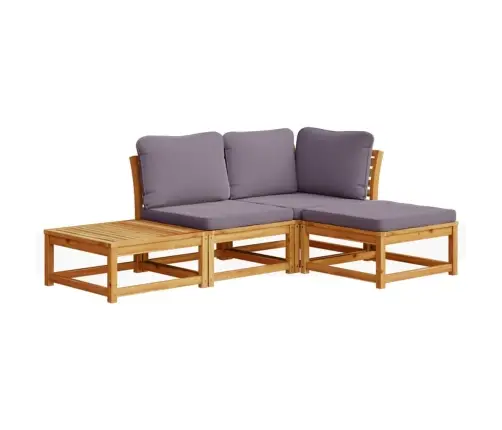 4-Daļīgs Dārza Atpūtas Mēbeļu Komplekts Ar Matračiem, Akācija Vidaxl