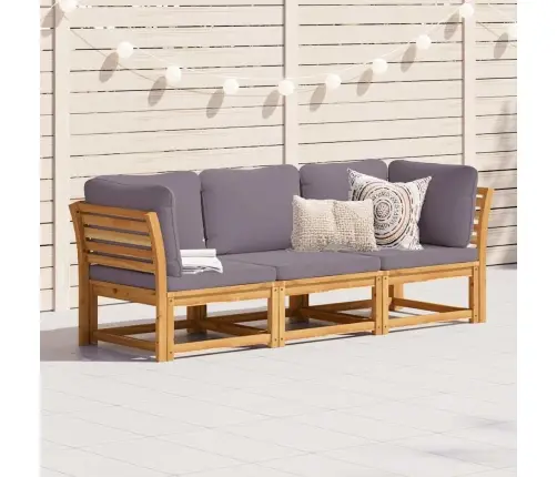 3-Osaline Aiamööbli Komplekt Patjadega, Akaatsiapuit Vidaxl