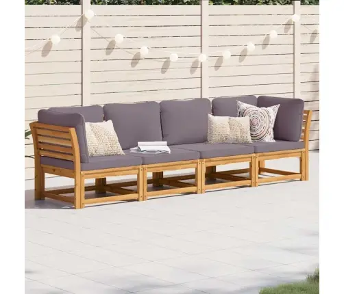 4-Osaline Aiamööbli Komplekt Koos Patjadega, Akaatsiapuit