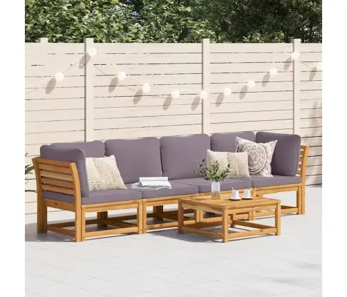 4-Osaline Aiamööbli Komplekt Koos Patjadega, Akaatsiapuit