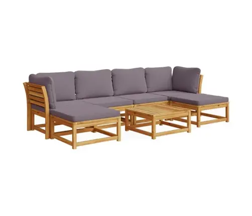 7-Daļīgs Dārza Atpūtas Mēbeļu Komplekts Ar Matračiem, Akācija Vidaxl