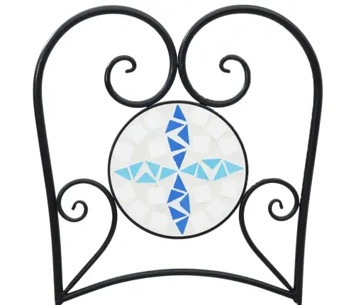 Mozaīkas Bistro Mēbeles, Zils Ar Baltu, Dzelzs, Keramika Vidaxl