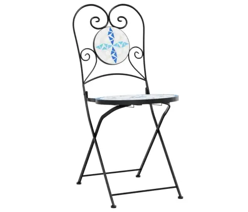 Mozaīkas Bistro Mēbeles, Zils Ar Baltu, Dzelzs, Keramika Vidaxl