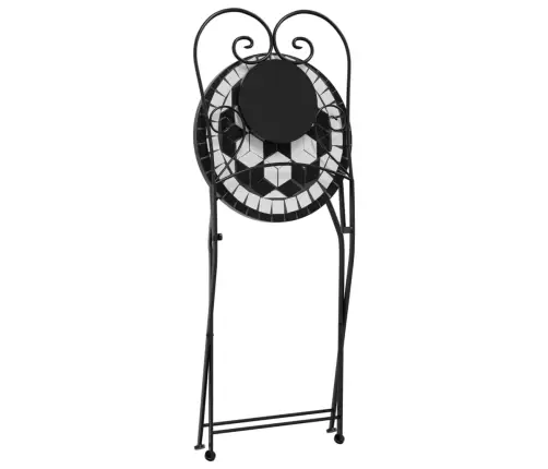 Mozaīkas Bistro Mēbeles, Melns Ar Baltu, Dzelzs, Keramika Vidaxl