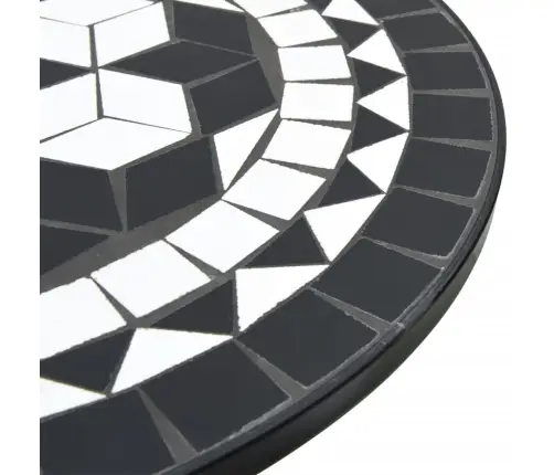 Mozaīkas Bistro Mēbeles, Melns Ar Baltu, Dzelzs, Keramika Vidaxl