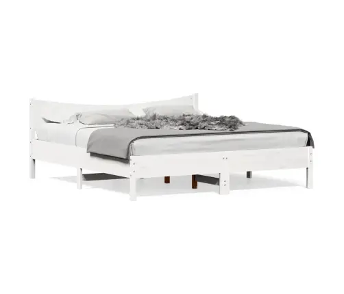 Gulta Bez Matrača, Balts, 200X200 Cm, Priedes Masīvkoks Vidaxl