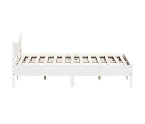 Gulta Bez Matrača, Balts, 150X200 Cm, Priedes Masīvkoks Vidaxl