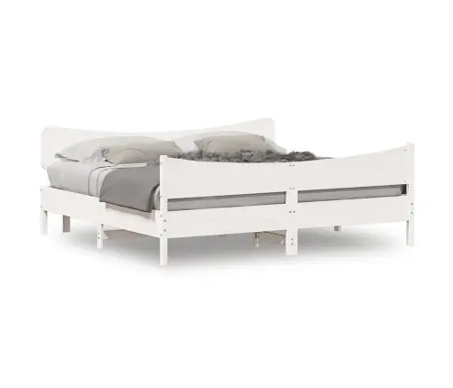 Voodiraam Ilma Madratsita, Valge, 200 X 200 cm Männipuit