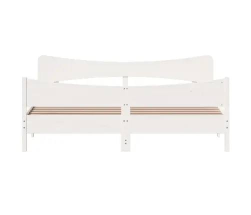 Voodiraam Ilma Madratsita, Valge, 200 X 200 cm Männipuit