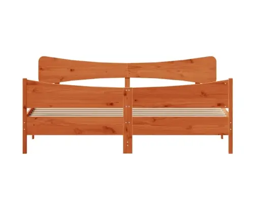 Gulta Bez Matrača, Vaska Brūnas, 200X200 Cm, Priedes Masīvkoks Vidaxl