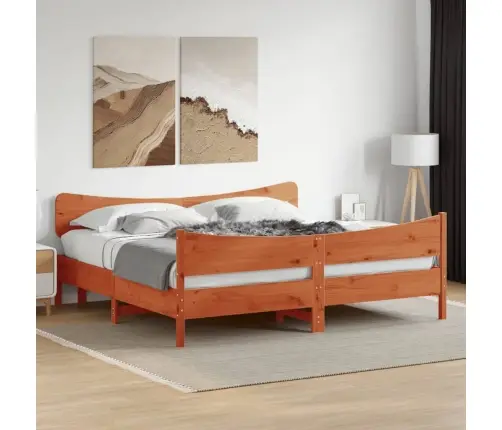 Gulta Bez Matrača, Vaska Brūnas, 200X200 Cm, Priedes Masīvkoks Vidaxl