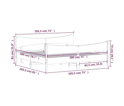 Voodiraam Ilma Madratsita, Valge, 180 X 200 cm Männipuit