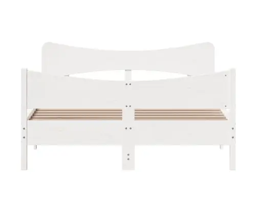 Gulta Bez Matrača, Balts, 140X200 Cm, Priedes Masīvkoks Vidaxl