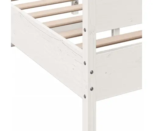 Gulta Bez Matrača, Balts, 140X200 Cm, Priedes Masīvkoks Vidaxl