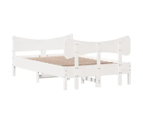 Voodi Ilma Madratsita, Valge, 120 X 200 cm Männipuit