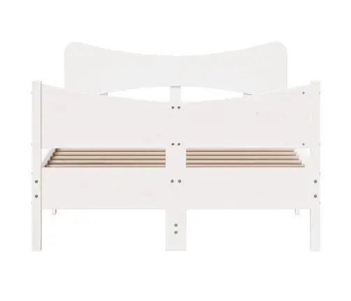 Gulta Bez Matrača, Balts, 120X190 Cm, Priedes Masīvkoks Vidaxl